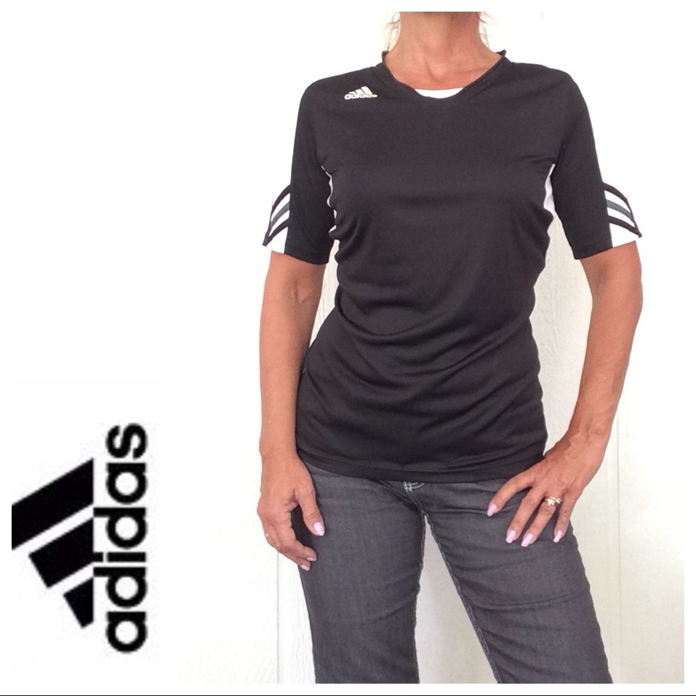 ADIDAS CLASSIC BLACK CLIMA COOL SHIRT MEDIUM